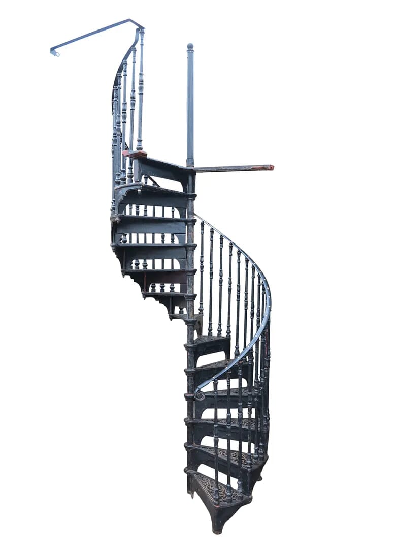 Black Cast Iron Spiral Staircase Made by Safety Stairways - 8707