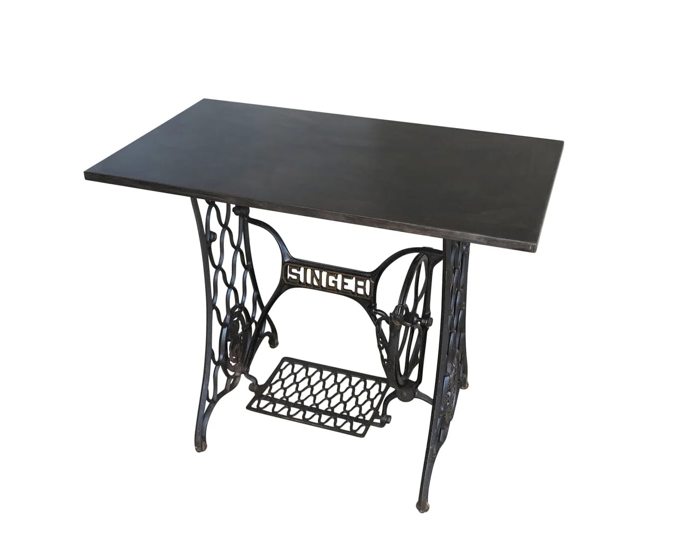 Handmade Antiqued Zinc Top On a Singer Base - D1485