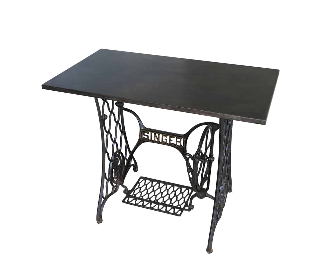 Handmade Antiqued Zinc Top On a Singer Base