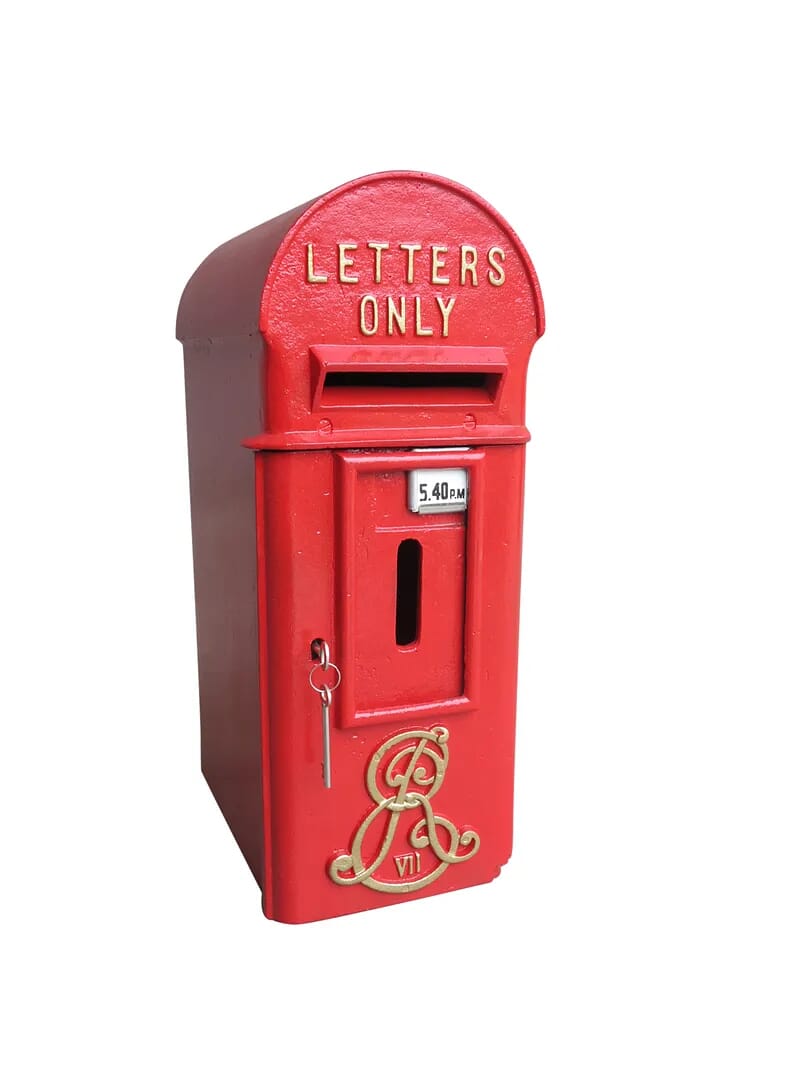 Original Cast Iron Pole Mounted Edward 7th Letter Post Box - 8711