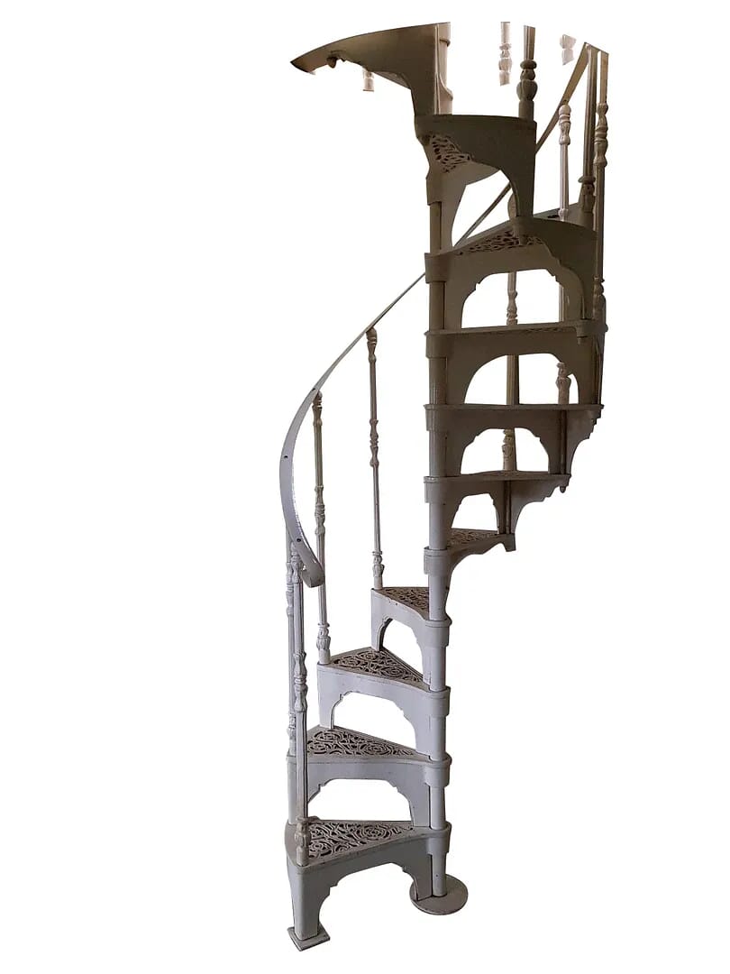 Reclaimed Small Cast Metal Spiral Staircase & Balcony Rails - 8740