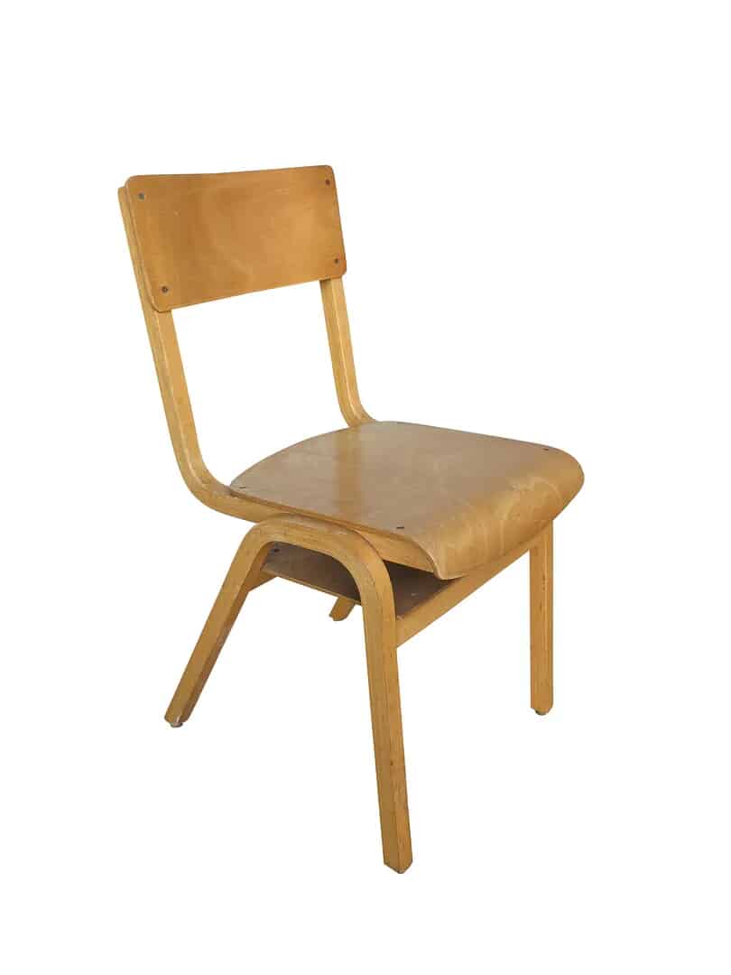 Old Retro Vintage Wooden Stacking Chairs