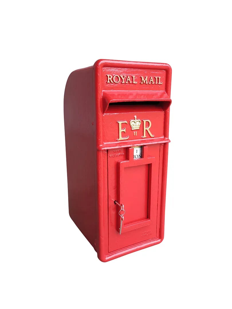 Cast Iron Arch Back Original Pole Mounted ER II Post Box - 8628