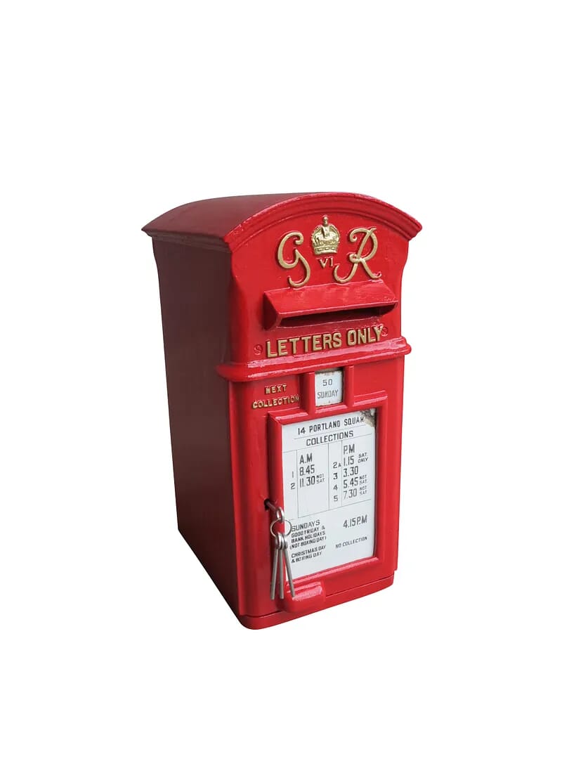 Original Red George 6th Cast Iron Pole Mounted Post Box - 8433