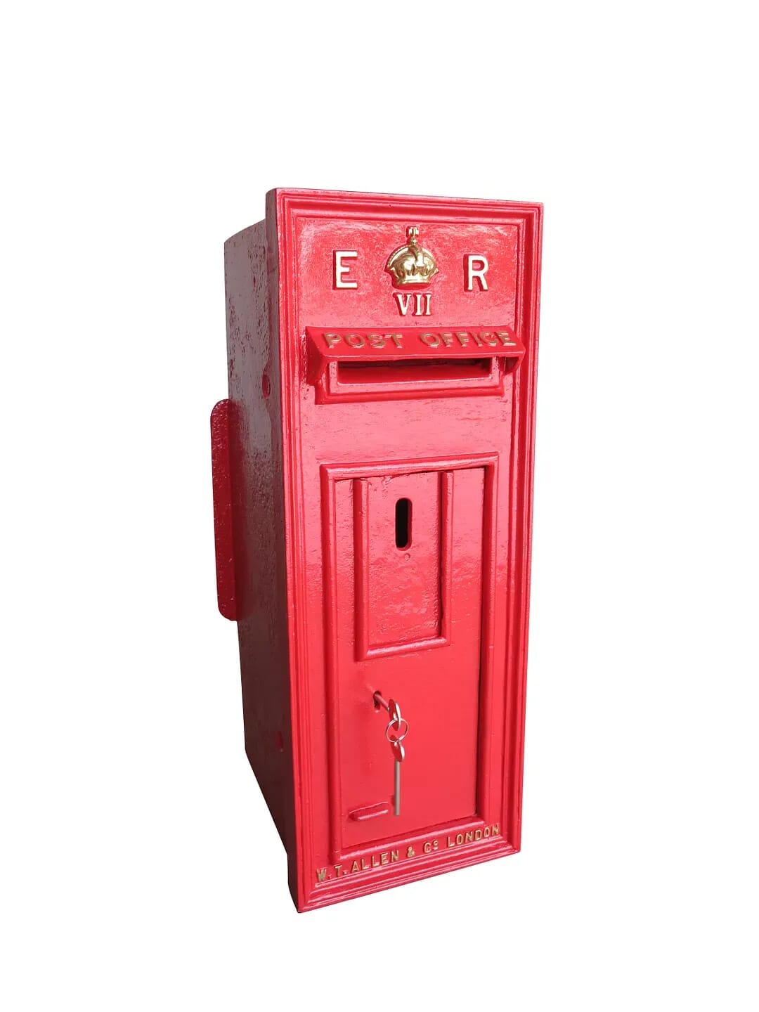 Antique Red Cast Iron Wall Mounted Edward 7th Post Box - 8449