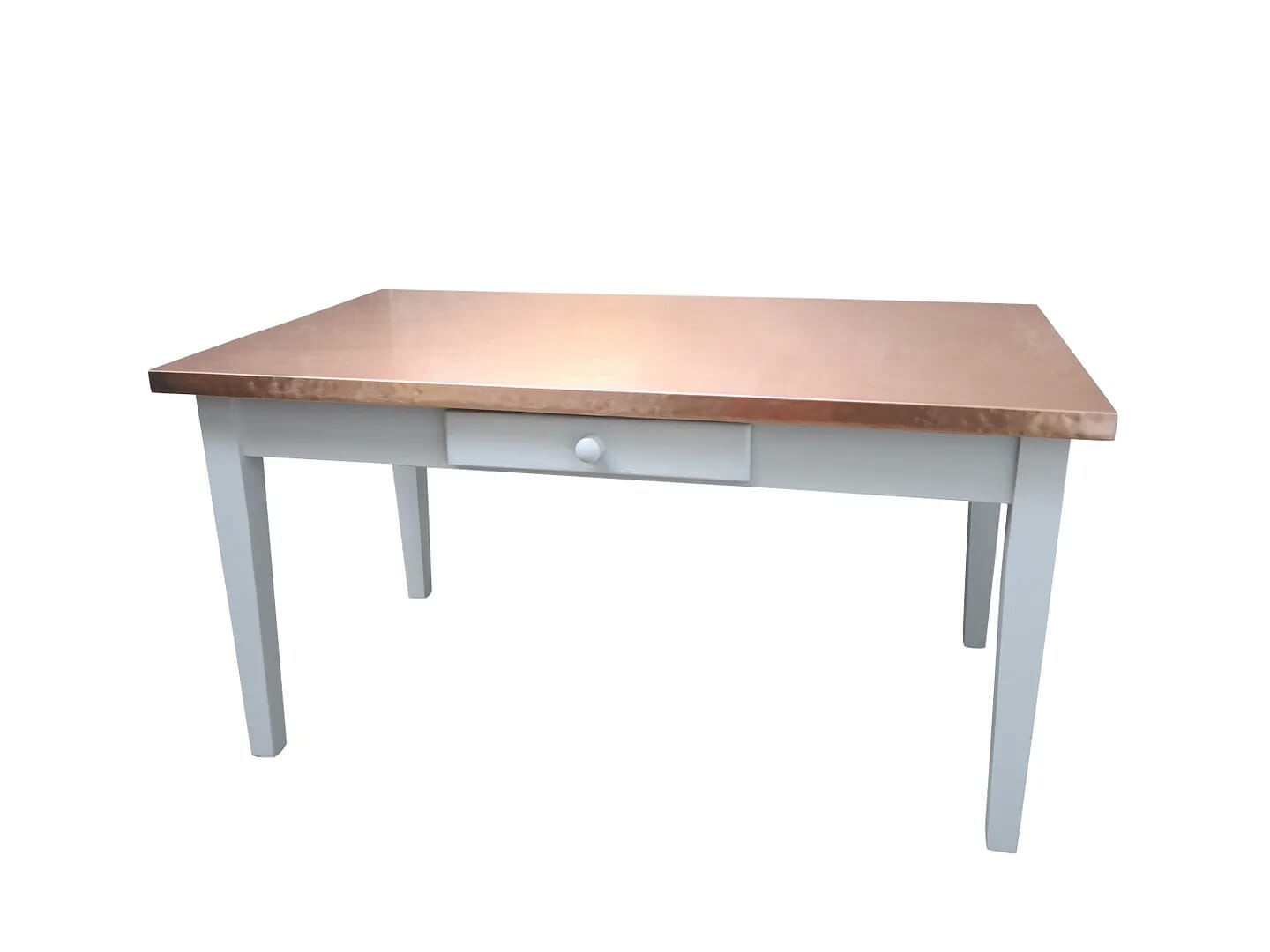 Handmade Natural Copper Kitchen Table Painted Base - D1492