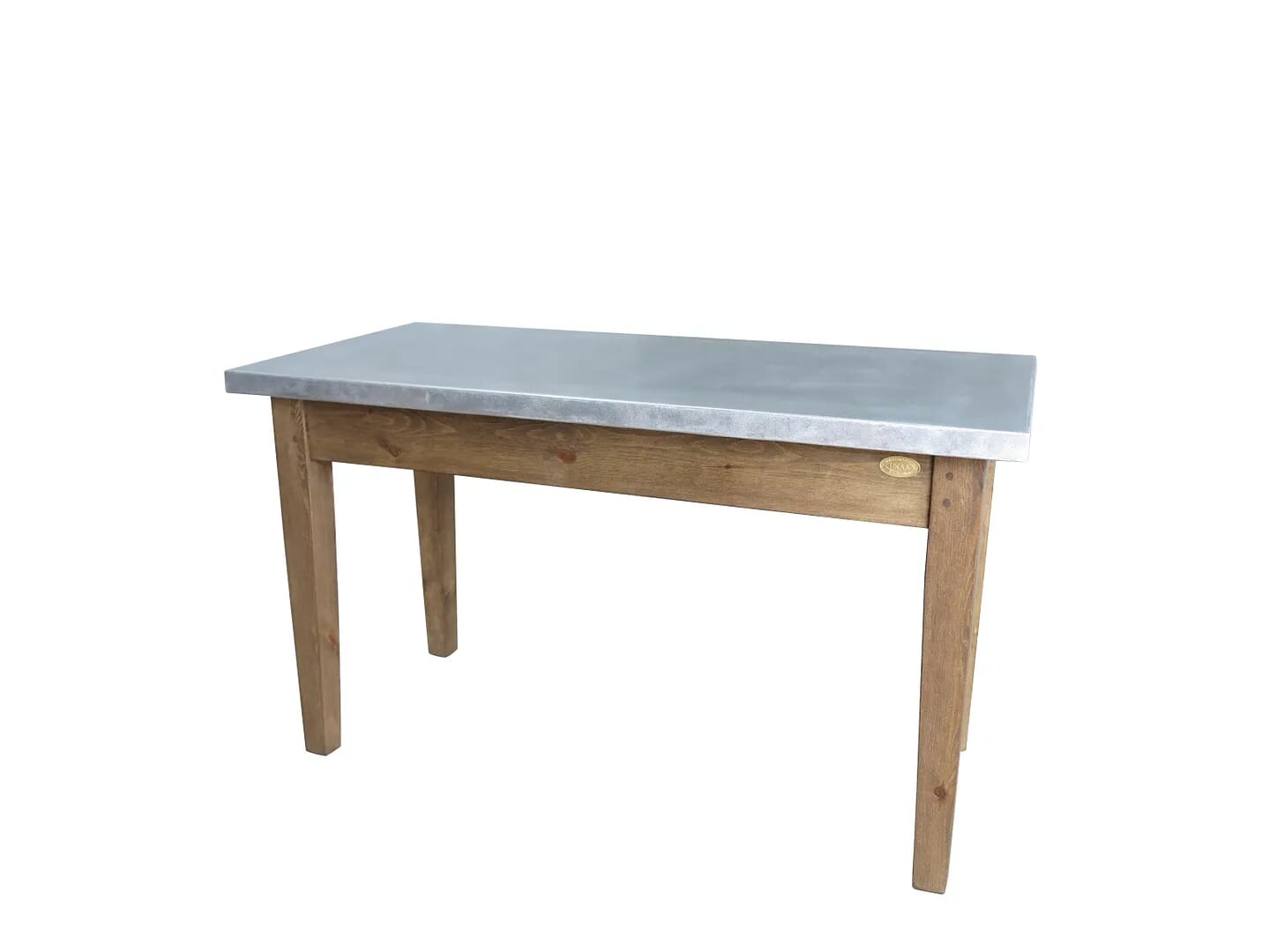 Handmade Matt Zinc Kitchen Table With Waxed Base  - D1496