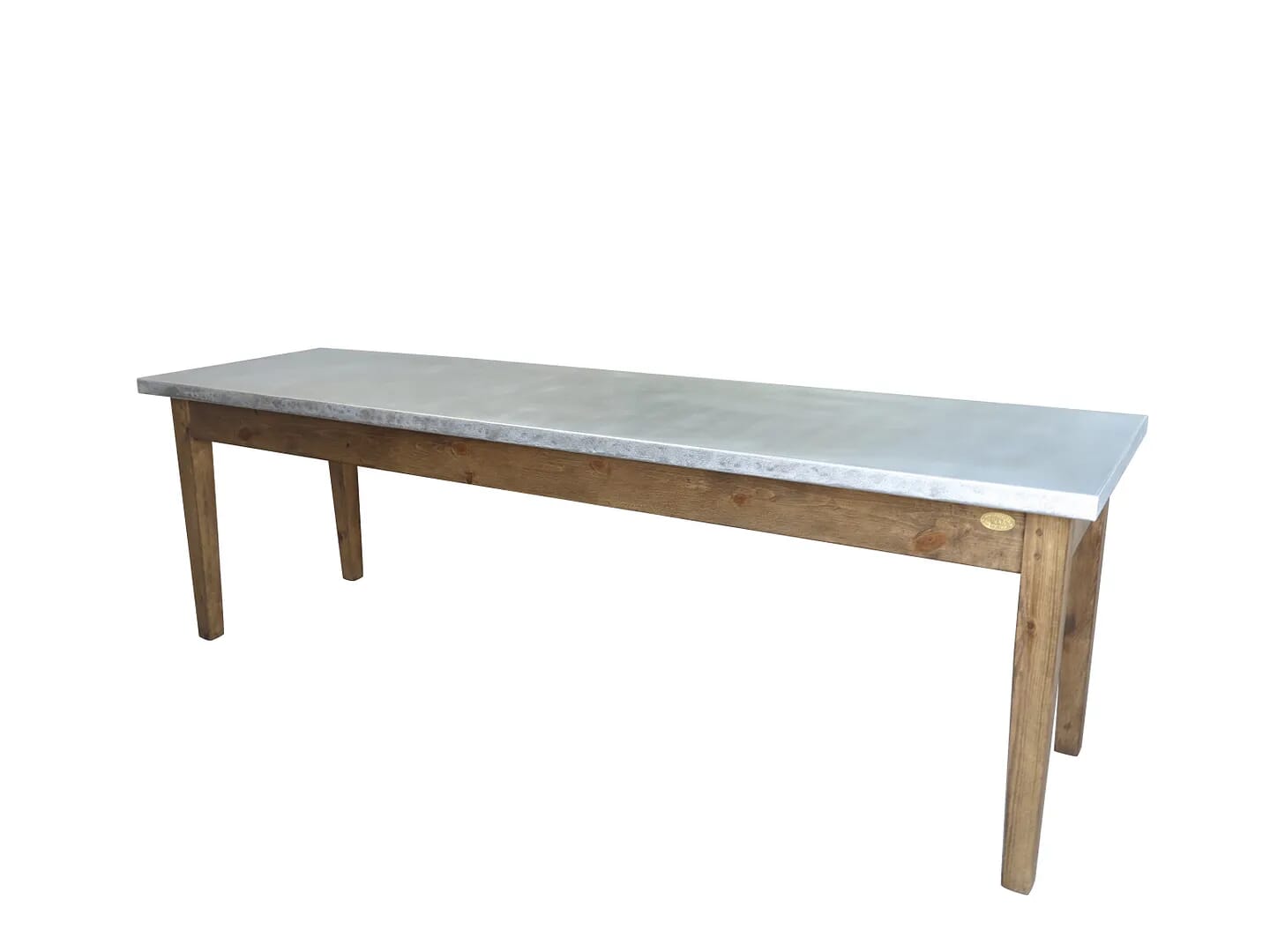 Handmade Matt Zinc Kitchen Table With Dark Waxed Base - D1497