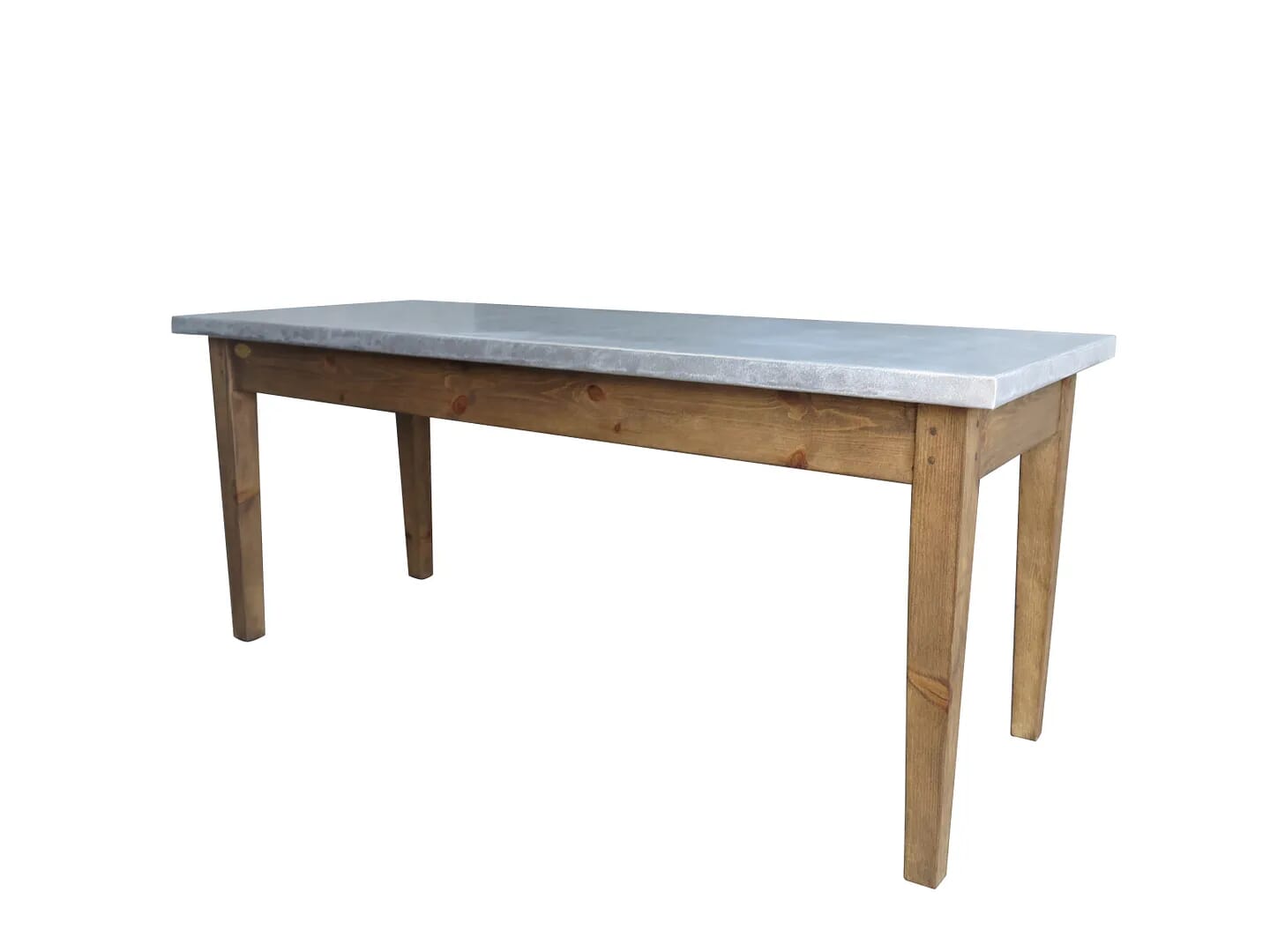 Bespoke Matt Zinc Kitchen Table With Dark Waxed Base - D1498