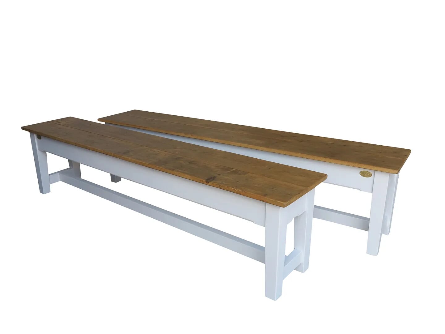 Bespoke Reclaimed Pine Floorboard Top Benches For Tables - D1502