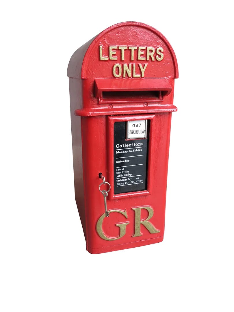Original Cast Iron Pole Mounted Royal Mail Letter Post Box - 8417a