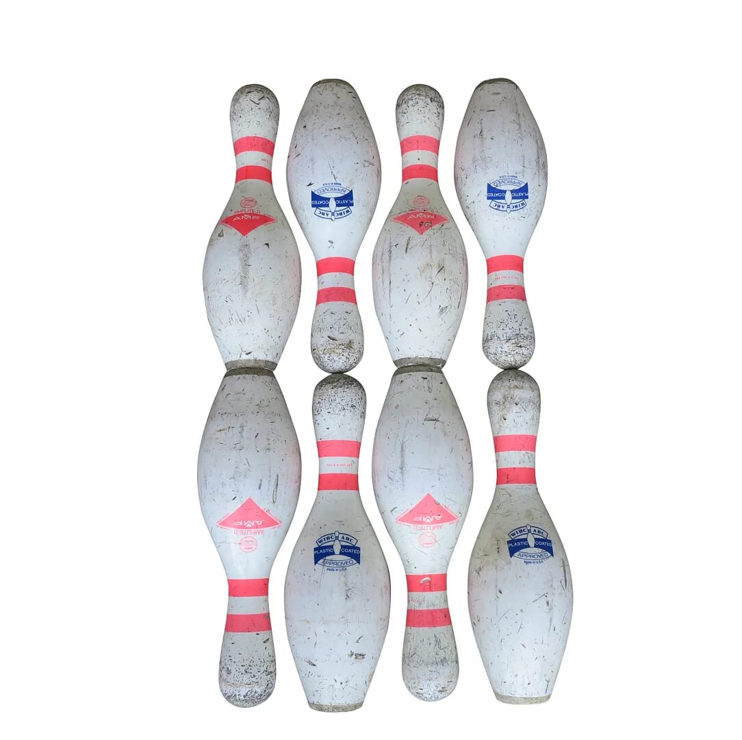 8 Pieces of Full Size Cut In Half Bowling Alley Skittles for Wall Panelling - 8182/8113