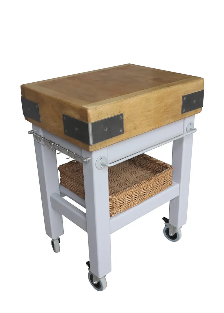 Antique Original Butchers Block on Painted Base - 8767
