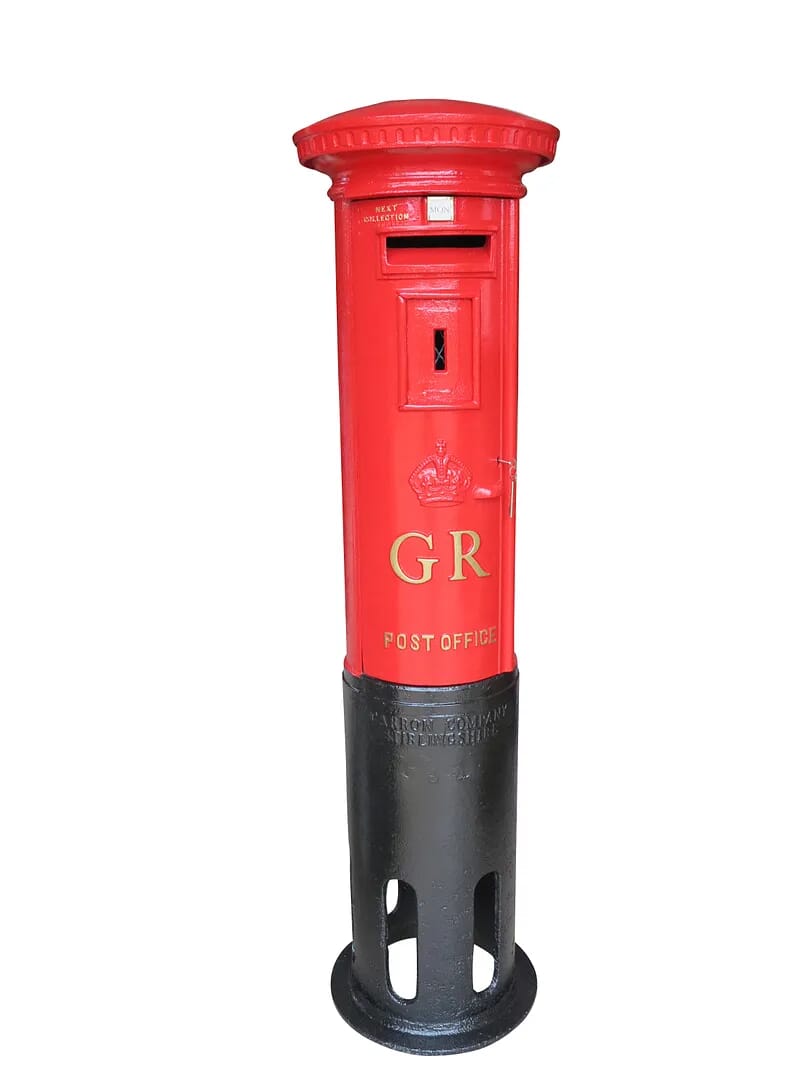 Original Red Royal Mail Cast Iron 'George 5th' Pillar Box - 8392