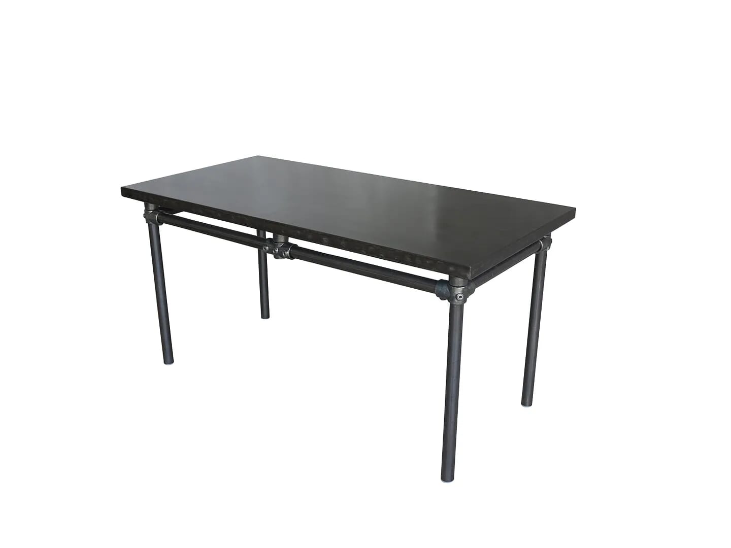 Bespoke Antiqued Zinc Top Table & Dark Galvanised Base - D1516