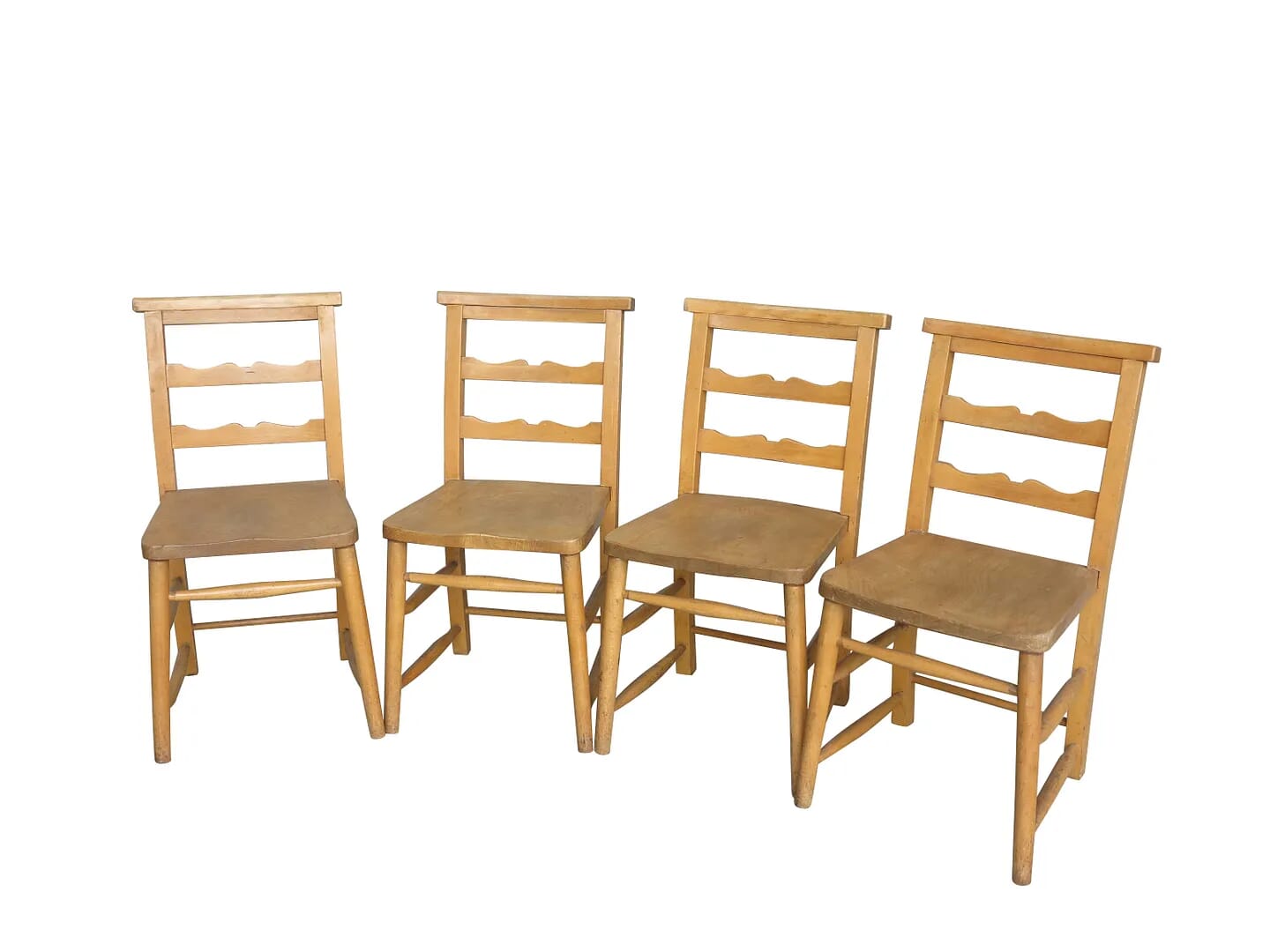 Set of 4 Church Chapel Chairs From Canley Church - 8721a