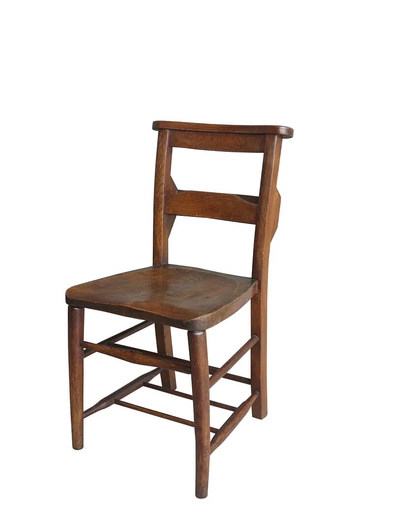 Victorian Antique Dark Church Chairs With Bible Backs - 8815