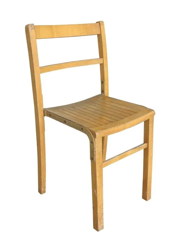 Salvaged Old Vintage Wooden Stacking Chairs - 8827