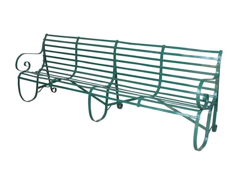 Large Antique Garden Iron Strapwork Outdoor Bench - 8829