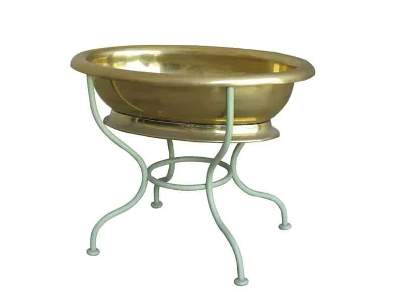 Victorian Brass Bidet / Foot Bath with Iron Stand