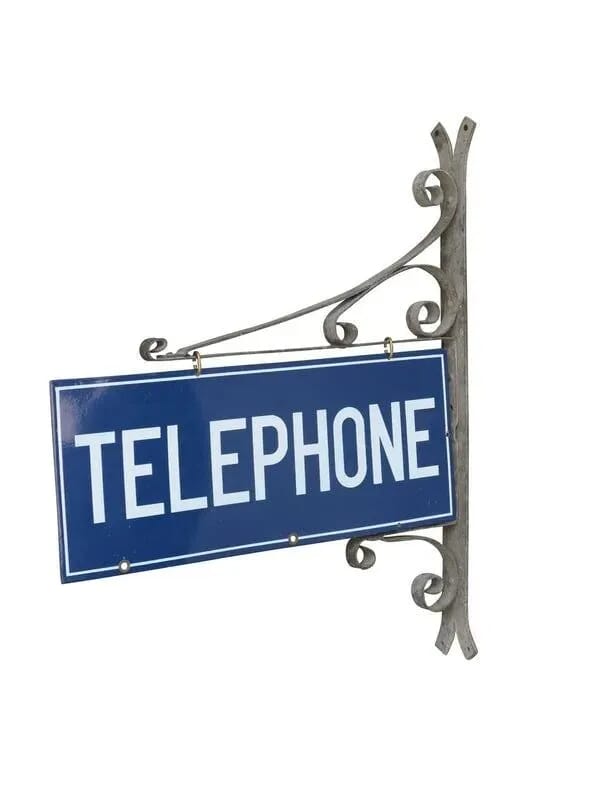 Enamel Wall Mounted Double Sided Telephone Sign - 8837