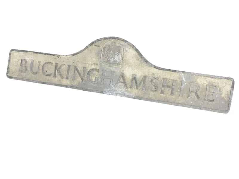 Original Cast Zinc Buckinghamshire County Sign