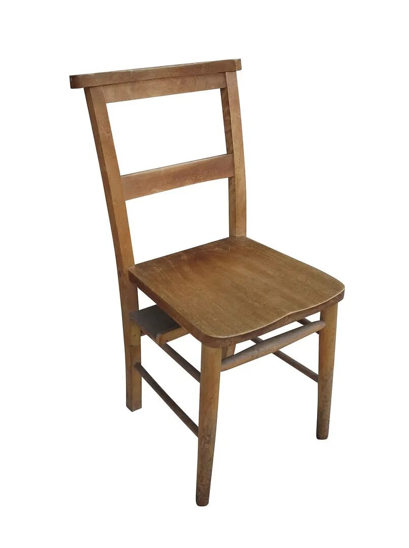 Reclaimed Church Chapel Chairs With Bible Shelves - 8854a