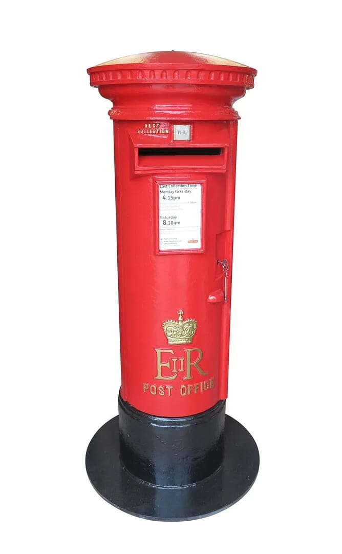 Original Floor Standing Cast Iron Elizabeth II Pillar Box - 8581
