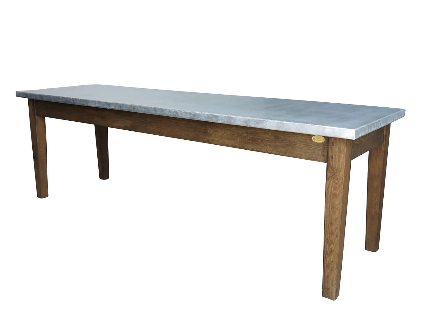 Bespoke Matt Zinc Kitchen Table With Dark Base - D1532
