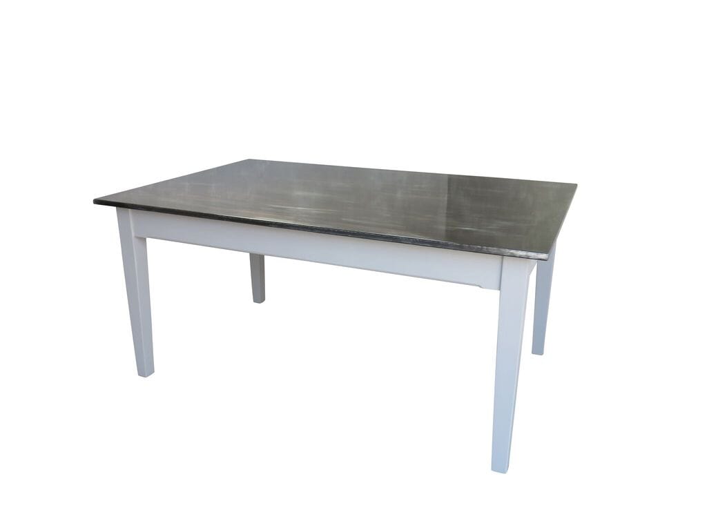 Bespoke Antiqued Zinc Finish Kitchen Table - D1535