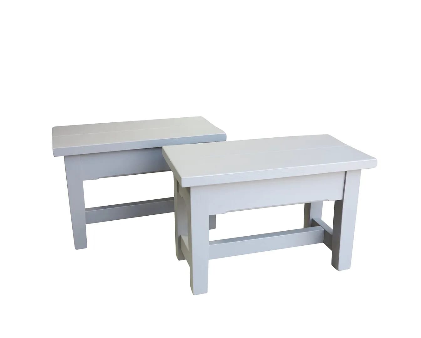 Handmade Reclaimed Painted Pine Plank Top Benches - D1536