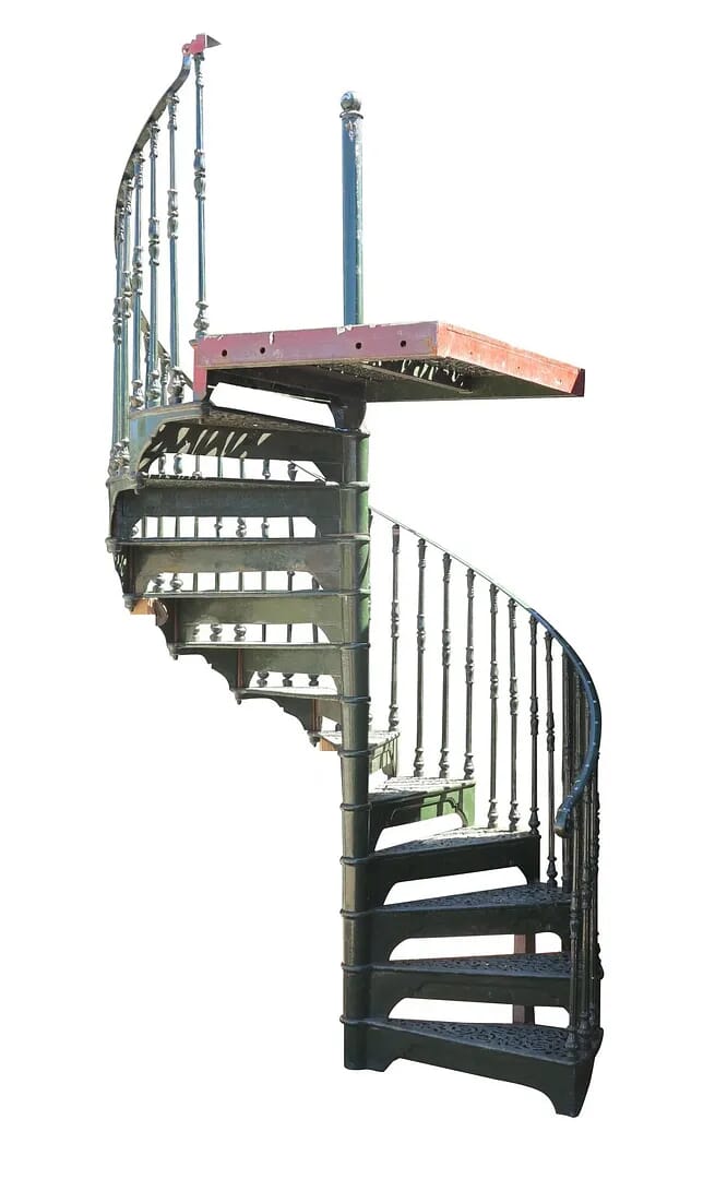 Huge Safety Stairways Cast Iron Spiral Staircase With Large Balcony - 8855