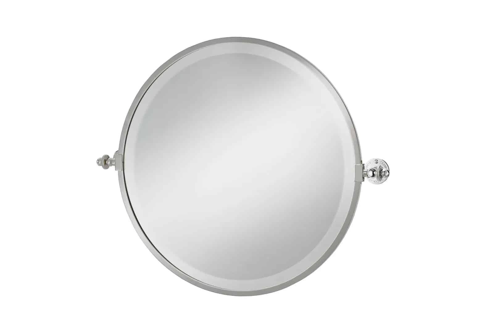 Thomas Crapper Round Tilted Mirror In Chrome