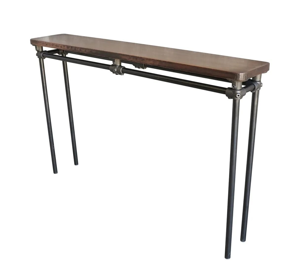 Antique Copper Top Console Table With Metal Base - D1540