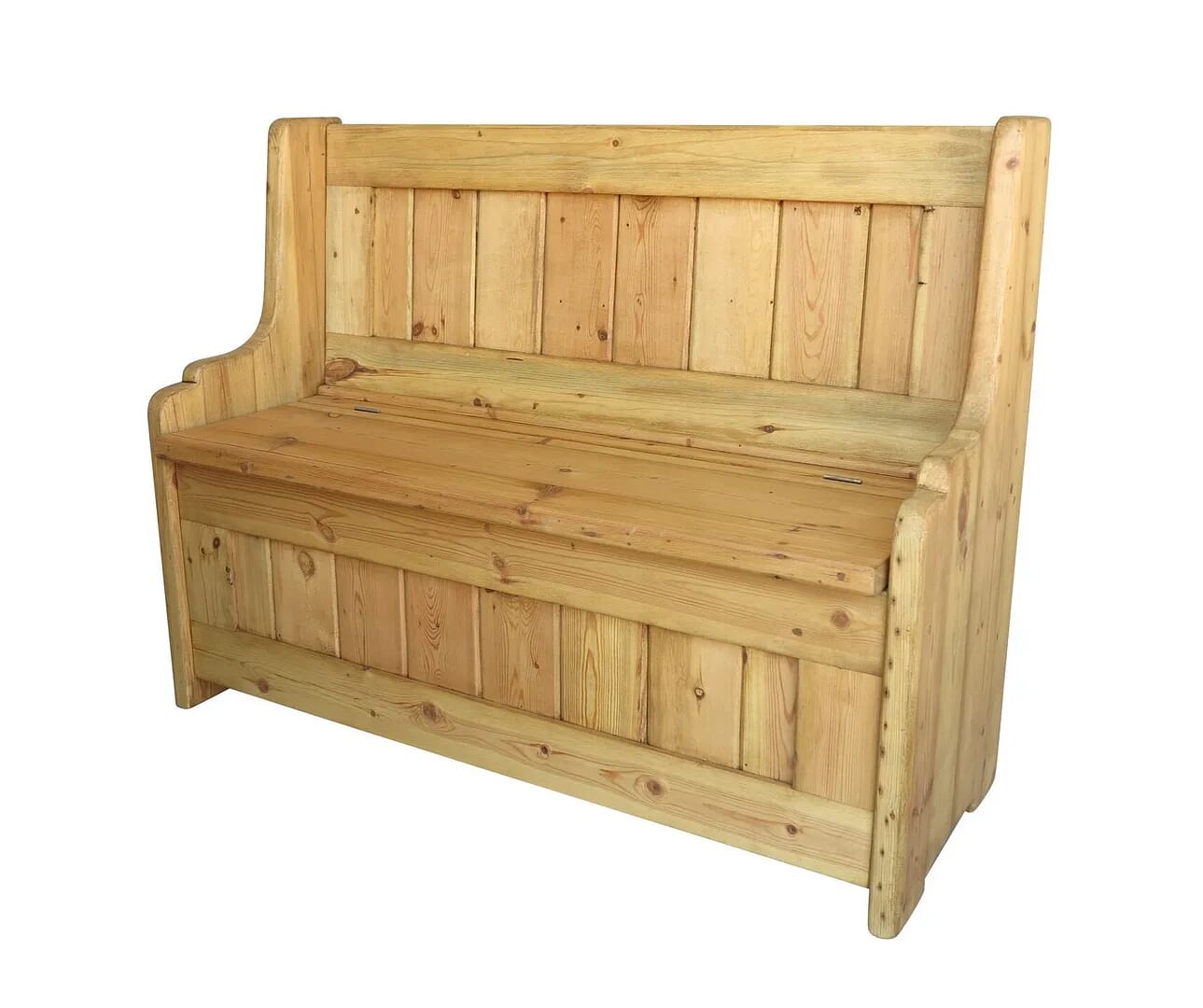 Handmade Reclaimed Pine Settle With Lift Up Seat Storage - D1541