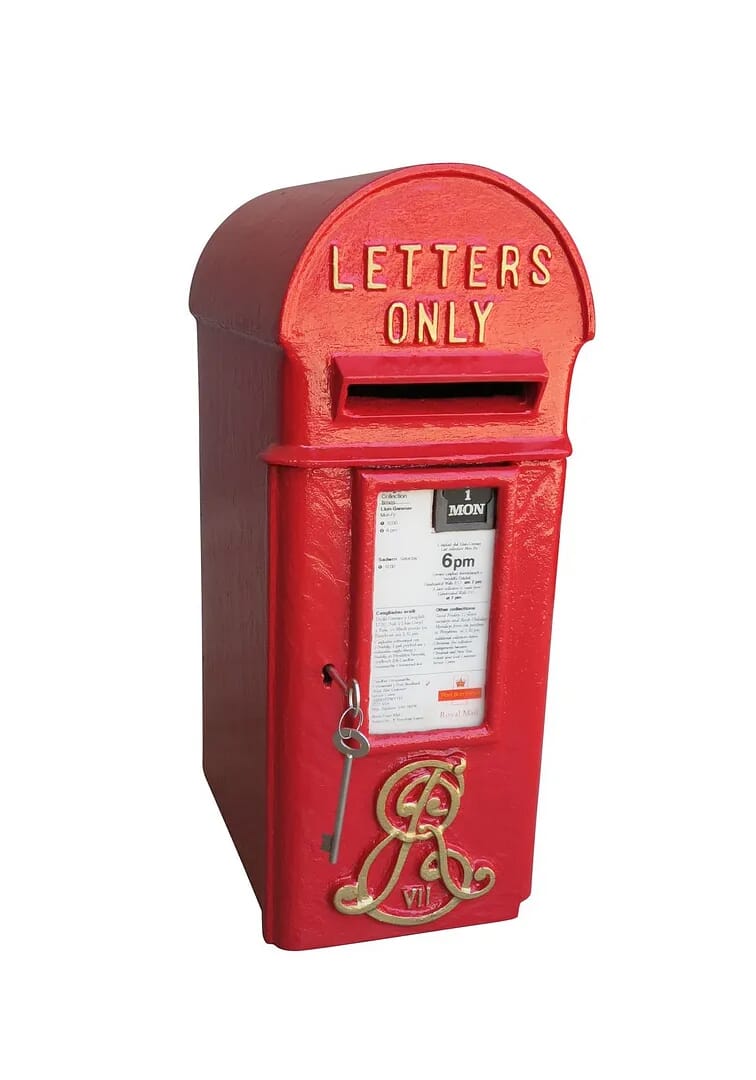Original Edward 7th Cast Iron Pole Mounted Letter Post Box - 8758