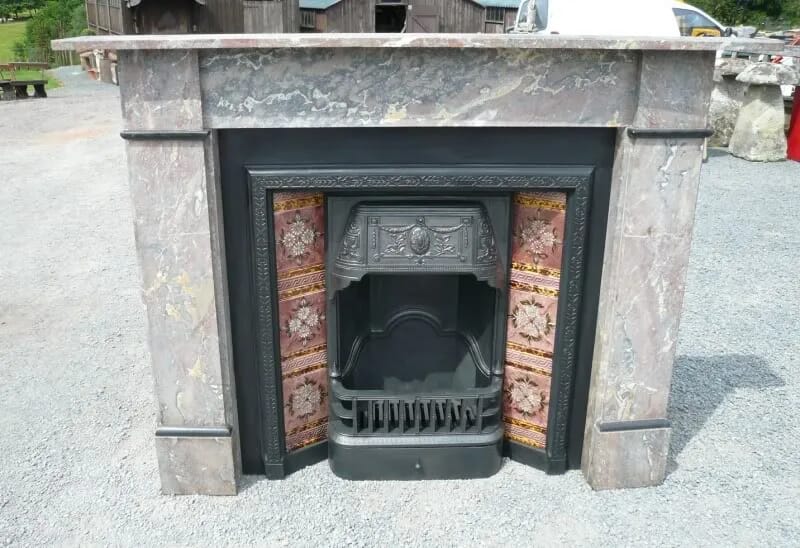 Totally Original Marble Surround With Cast Iron Insert - 3163