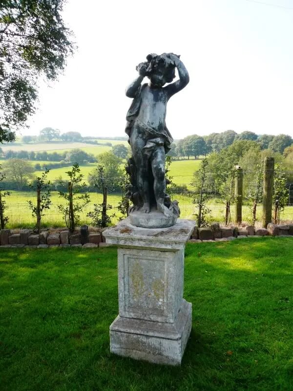 J P White Antique Lead Statue - Autumn Circa 1910 - 3678