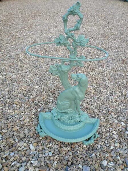 Antique Cast Iron Green Stick Stand - 3412