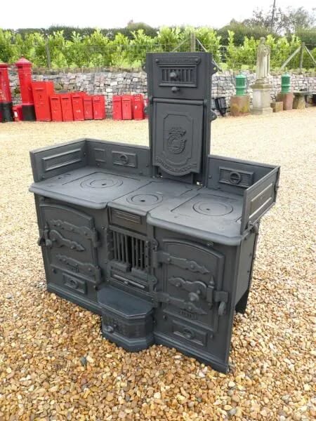 Antique Victorian Cast Iron Kitchen Range - 3690