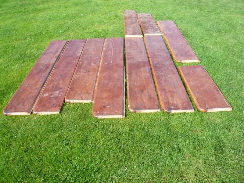 12 Pitch Pine Victorian Pew Seats  - 3693