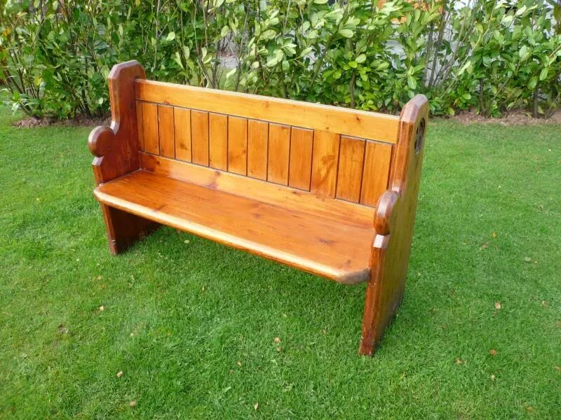 Antique Reclaimed Pine Church Pew 55" Long - 3542