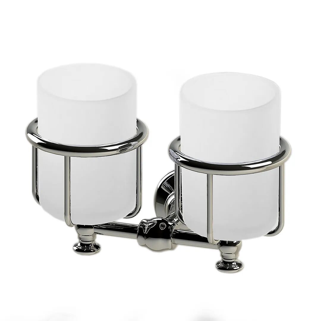 Thomas Crapper Elegant Wall Mounted Double Tumbler Holder - TCACEL1015CP