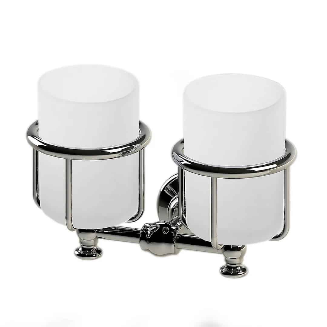 Thomas Crapper Elegant Wall Mounted Double Tumbler Holder