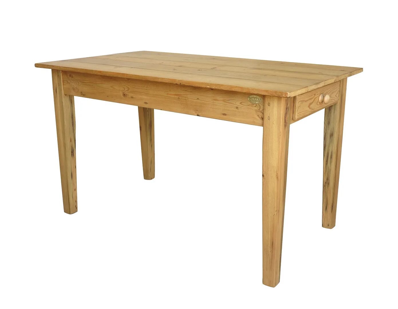 Handmade Old Floorboard Top Table With Drawer - D1542