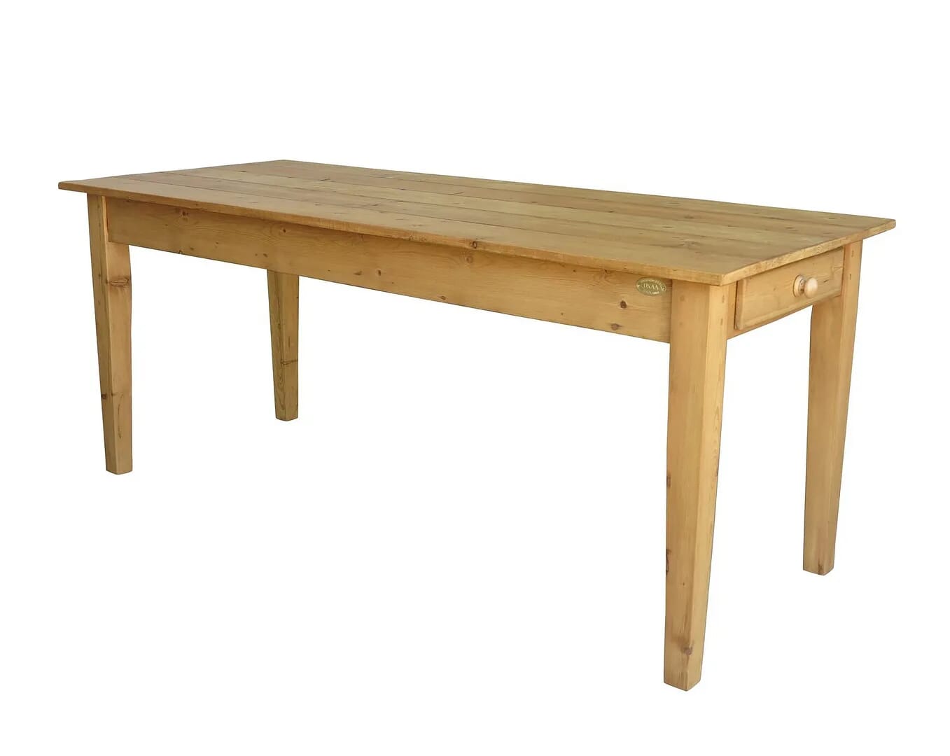 Bespoke Old Floorboard Top Table With Drawer - D1543