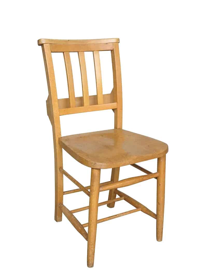 Antique Light Church Chairs With Bible Backs