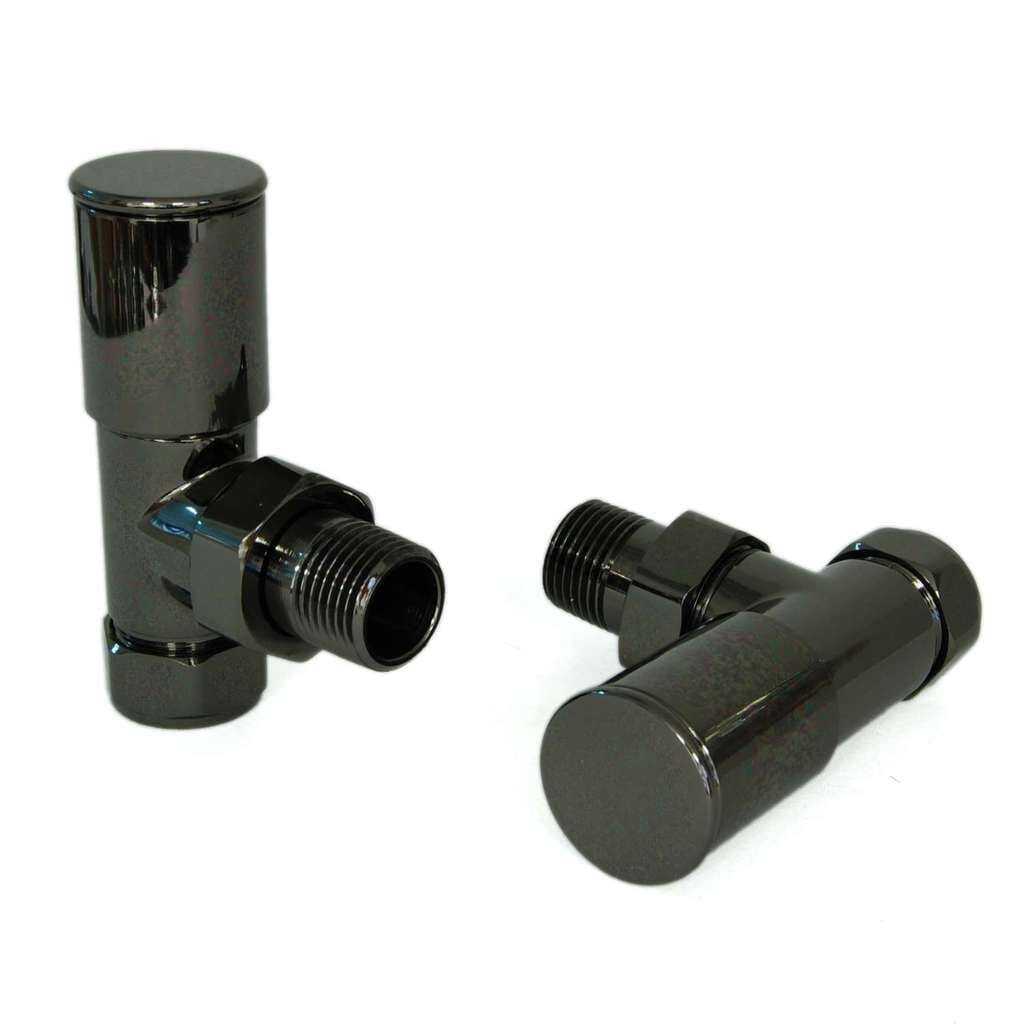 Pair of Milan Black Nickel Radiator Valves - Milbnm