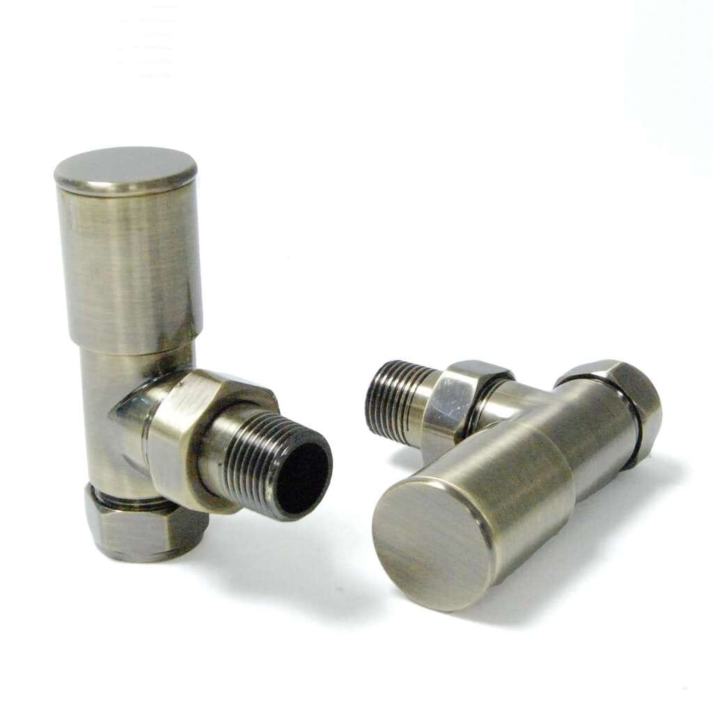 Pair of Milan Antique Brass Radiator Valves - Milabm