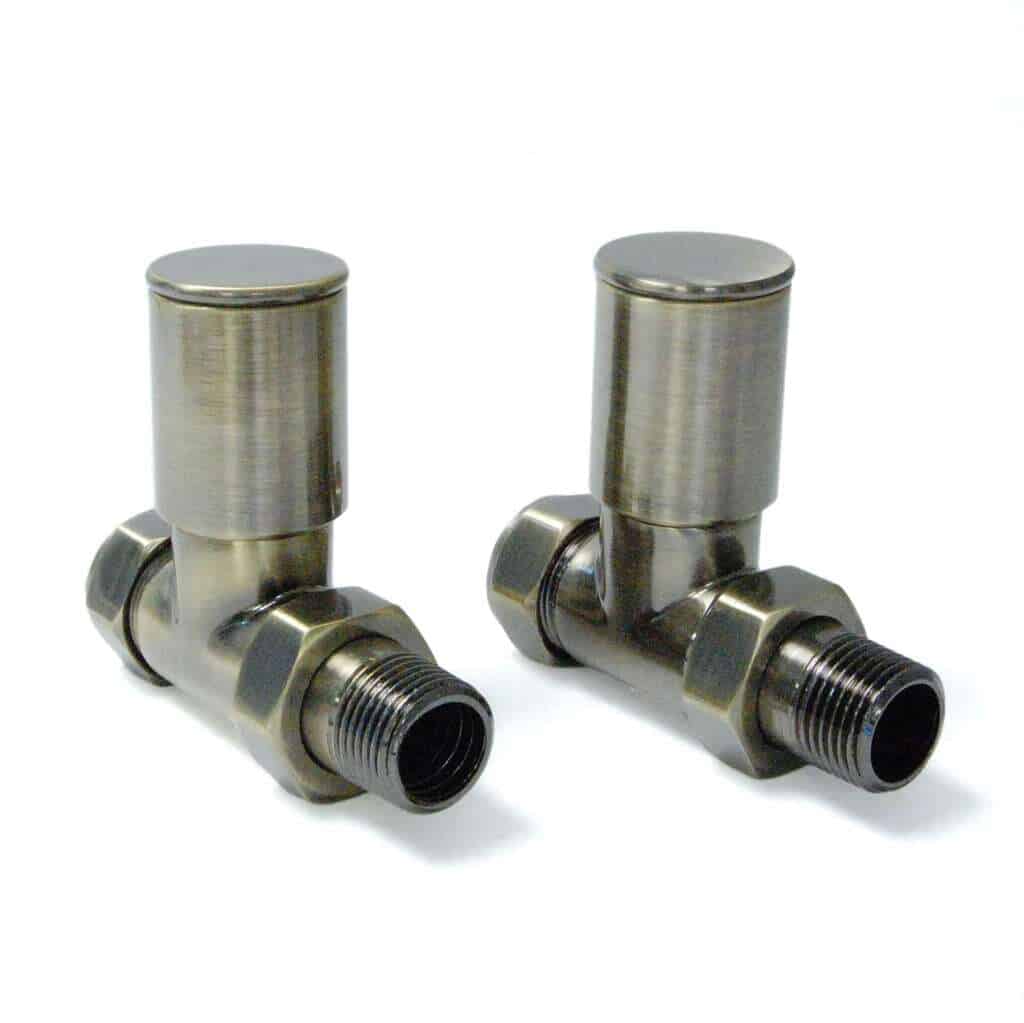 Pair of Antique Brass Straight Radiator Valves